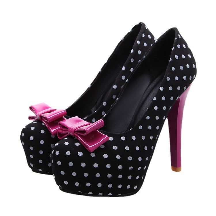 Sarah Express Bow Stiletto High Heels Pointed Toe Women's Dress Shoes
