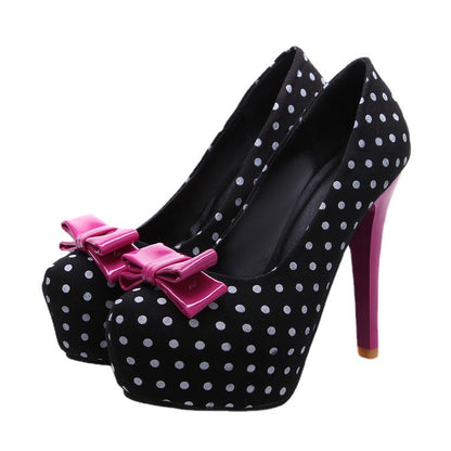 Sarah Express Bow Stiletto High Heels Pointed Toe Women's Dress Shoes