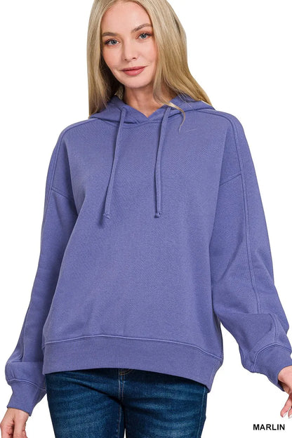 Sarah Express Women's Drawstring Relaxed Fit Fleece Hoodie MARLIN