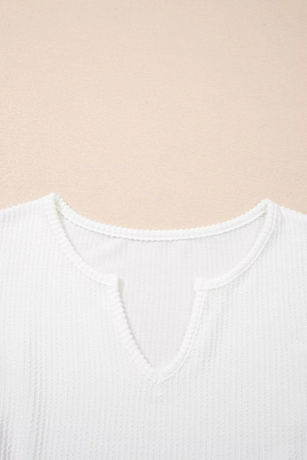 Sarah Express Women's Ribbed Raw Seam Color Block Patchwork Long Sleeve Top