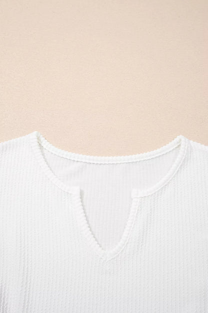 Sarah Express Women's Ribbed Raw Seam Color Block Patchwork Long Sleeve Top