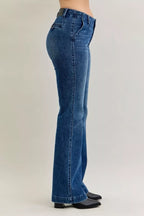 Sarah Express Women’s Plus Size Mid Rise Bootcut Jeans with Welt Pockets
