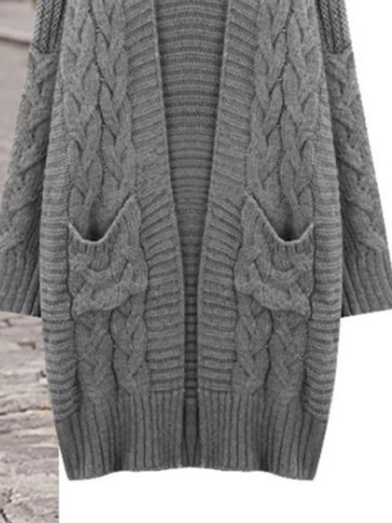 Sarah Express Women's Chunky Knit Open Front Cardigan Plus Size