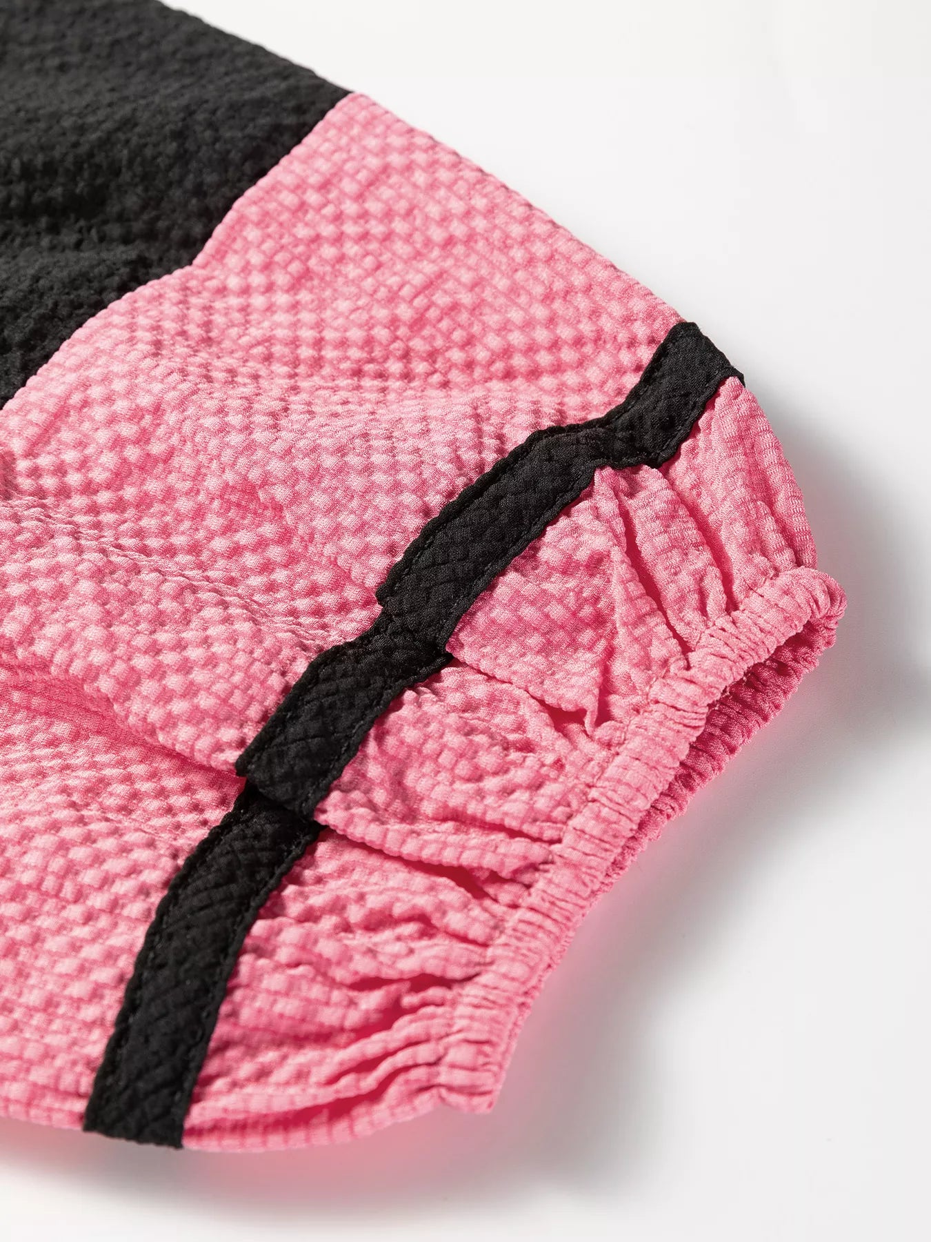 Sarah Express Women's Color Block Patchwork Detail Textured Long Sleeve Blouse