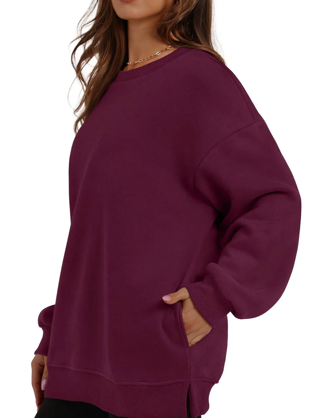 Sarah Express Women's Oversized Long Sleeve Crewneck Sweatshirt