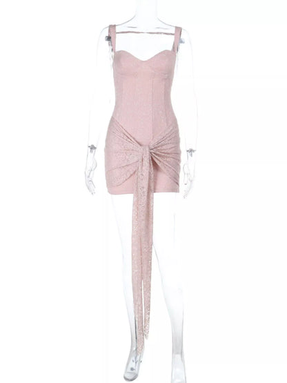 Sarah Express Women's Sweetheart Neck Wide Strap Mini Dress