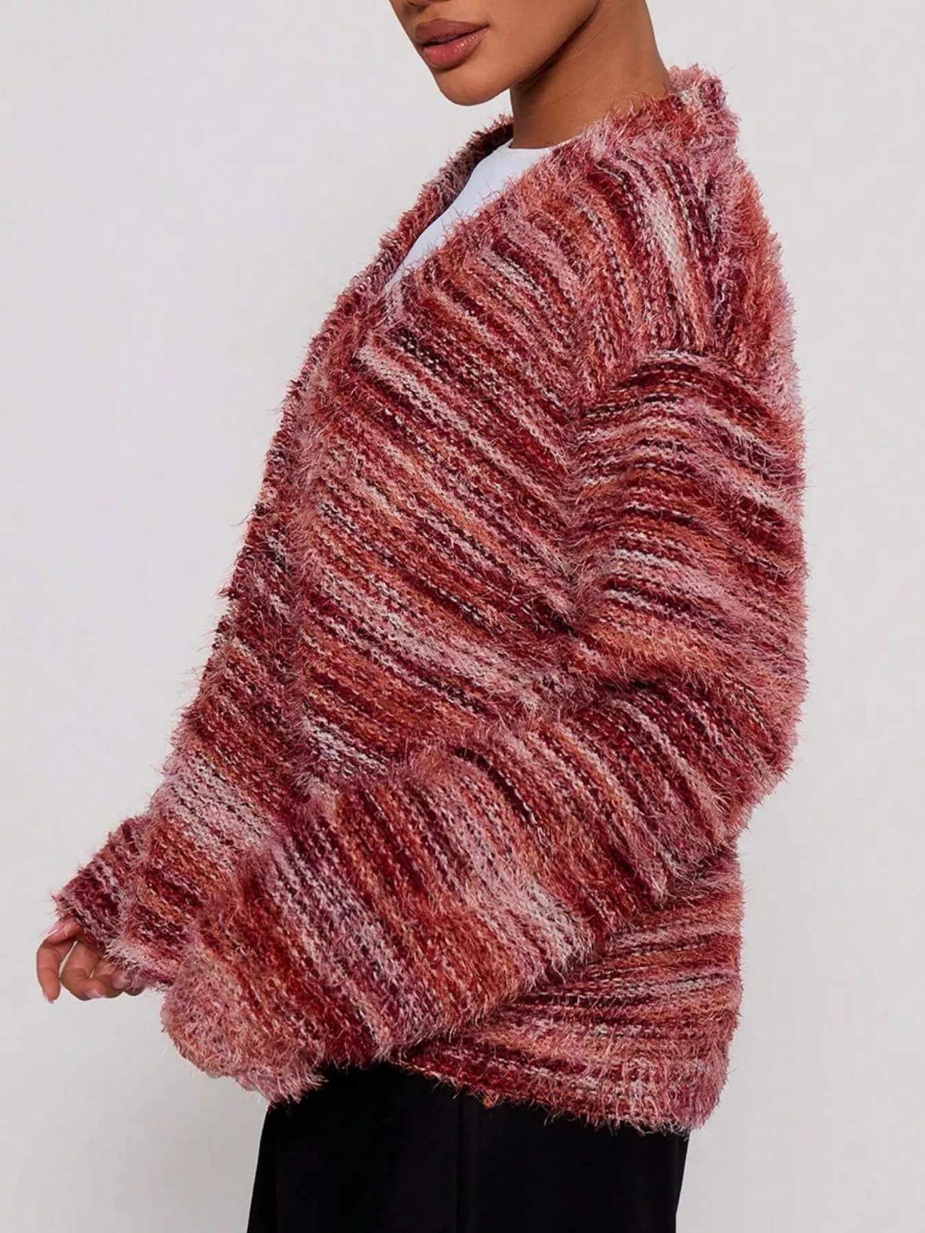 Sarah Express Women's Textured Knit Button-Down Cardigan