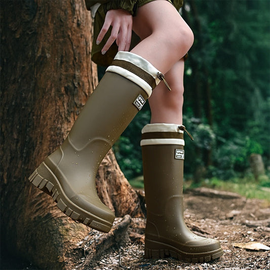 Sarah Express Women's Waterproof Tall Rain Boots | Non-Slip Knee-High & Mid-Calf | All-Season