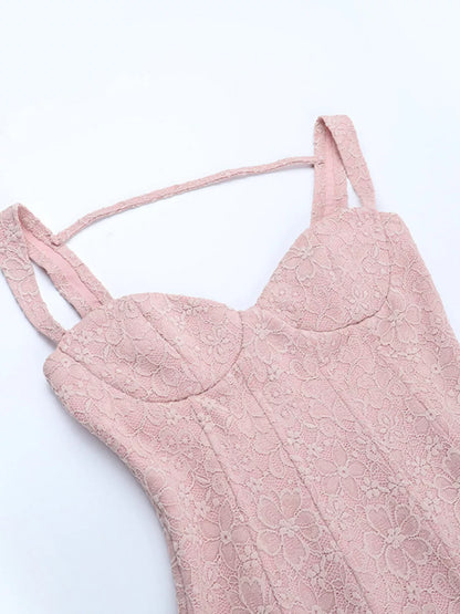 Sarah Express Women's Sweetheart Neck Wide Strap Mini Dress