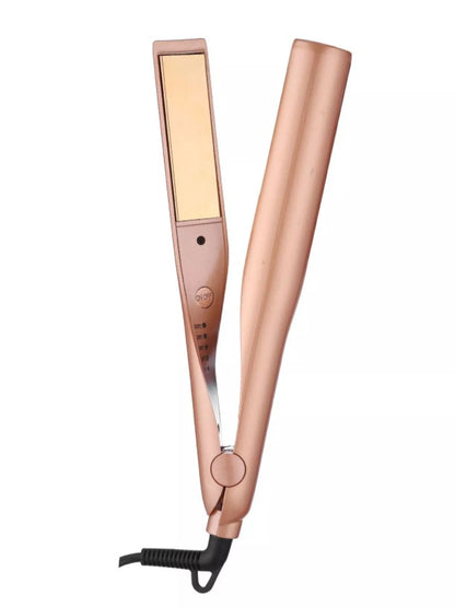 Sarah Express 2-in-1 Hair Straightener and Curler with Adjustable Temperature Gold North American plu