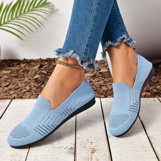 Sarah Express Women's Casual Slip-On Flats - Breathable Hollow-Out Design Shoes