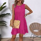 Sarah Express Ruffle Sleeveless Beach Dress Casual Summer Midi Dress
