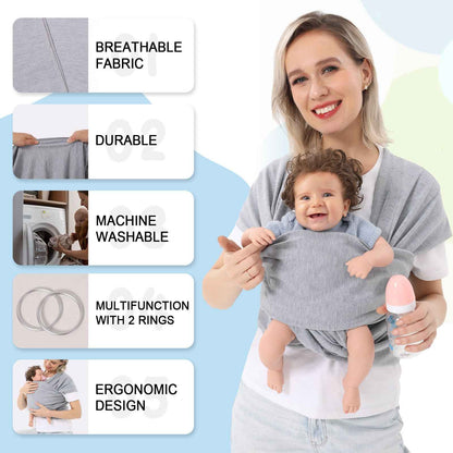 Sarah Express Multi-Functional Baby Carrier Front & Back Wrap - Ergonomic Infant Sling