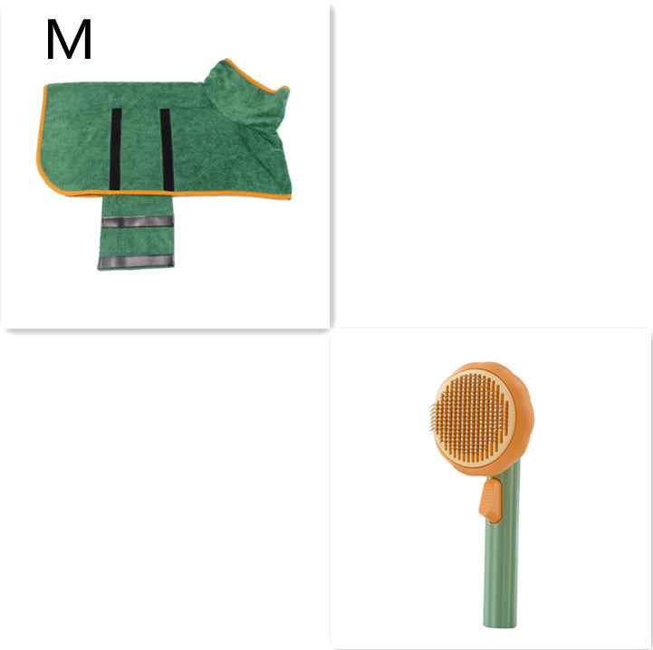 Sarah Express Self-Cleaning Pet Grooming Brush for Cats & Dogs - 232 Steel Needles Massage Comb Green Green M