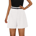 Sarah Express High Waist Wide Leg Casual Shorts Elastic Waistband Bermuda Length