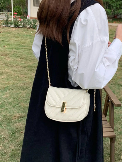 Sarah Express Women's Quilted Flap Chain Crossbody Bag