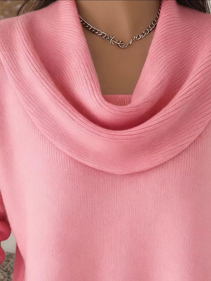 Sarah Express Women's Cowl Neck Solid Color Sweater Plus Size