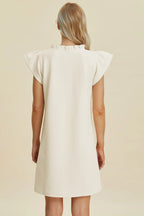 Sarah Express Women’s Plus Size Ruffled V-Neck Cap Sleeve Dress

