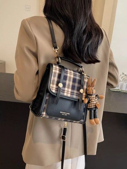 Sarah Express Women's Plaid Pattern Mini Backpack Bag