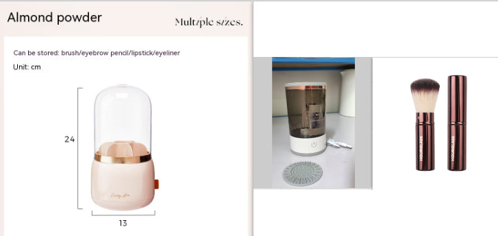 Sarah Express Women's Electric Makeup Brush Cleaner Machine - USB Rechargeable Portable Cosmetic Brush Cleaning Tool Grey and white set1 USB