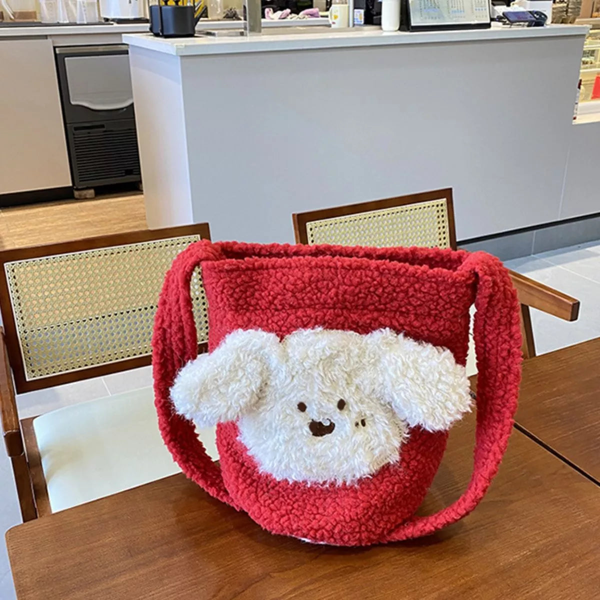 Sarah Express Women's Cute Dog Plush Crossbody Bag