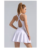 Sarah Express Women's High-Stretch Bodycon Mini Dress Anti-Ride-Up Athletic Sporty Summer Dress