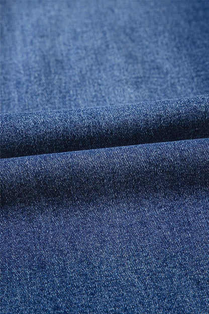 Sarah Express Women's Double Button Zip Fly Straight Leg Jeans