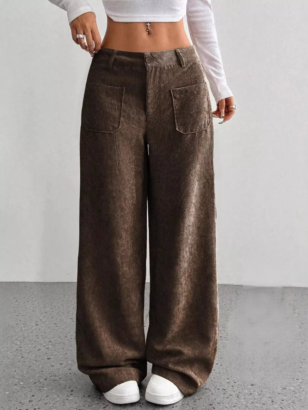Sarah Express Women's Corduroy Wide Leg Pants