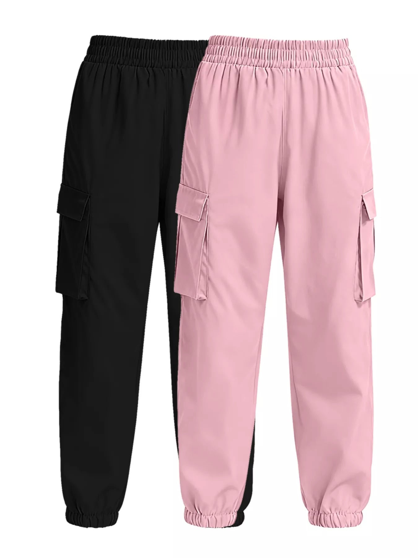 Sarah Express Women's 2 Piece Elastic Waist Cargo Pants Set