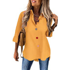 Sarah Express Women's Button Front Cardigan Shirt - Long Sleeve Casual Top
