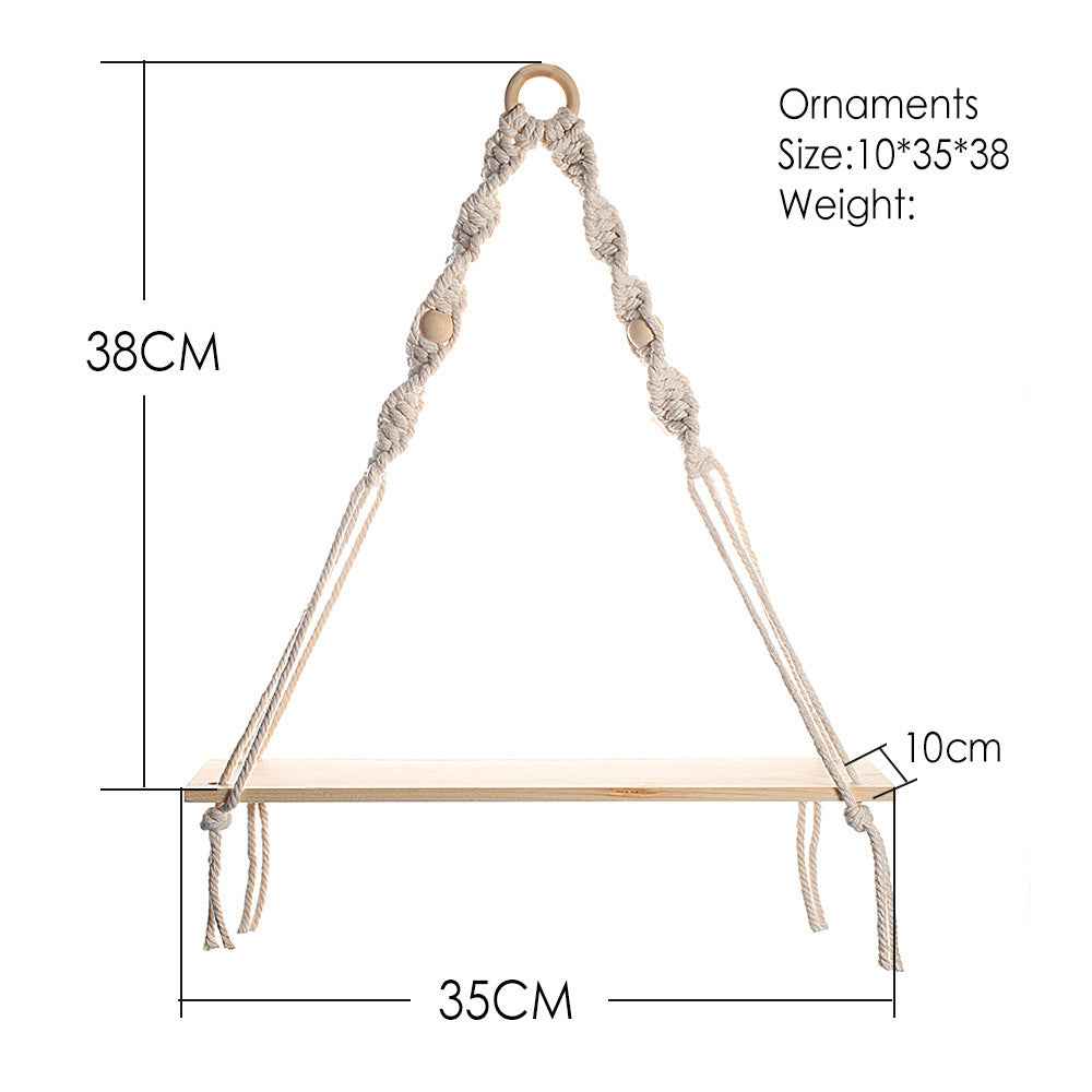 Sarah Express Hand-Woven Cotton Tapestry Wall Hanging Decor with Wooden Rack - Boho Rectangle Wall Art