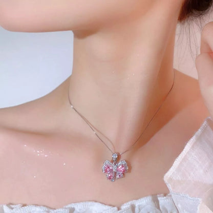 Sarah Express Women's Zircon Bow Pendant Necklace