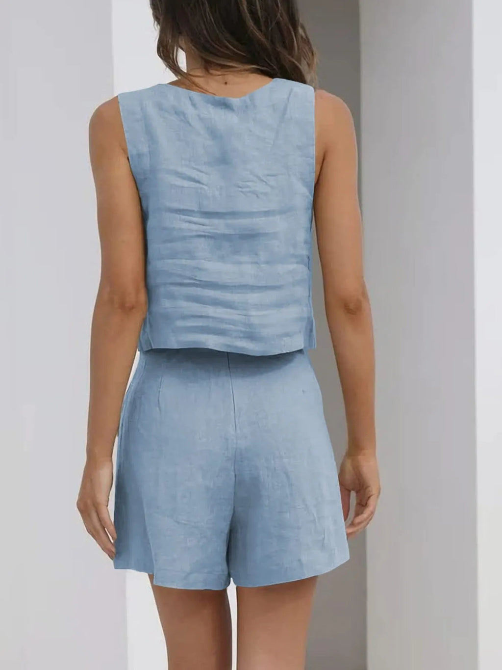 Sarah Express Women's Square Neck Tank and Shorts Set