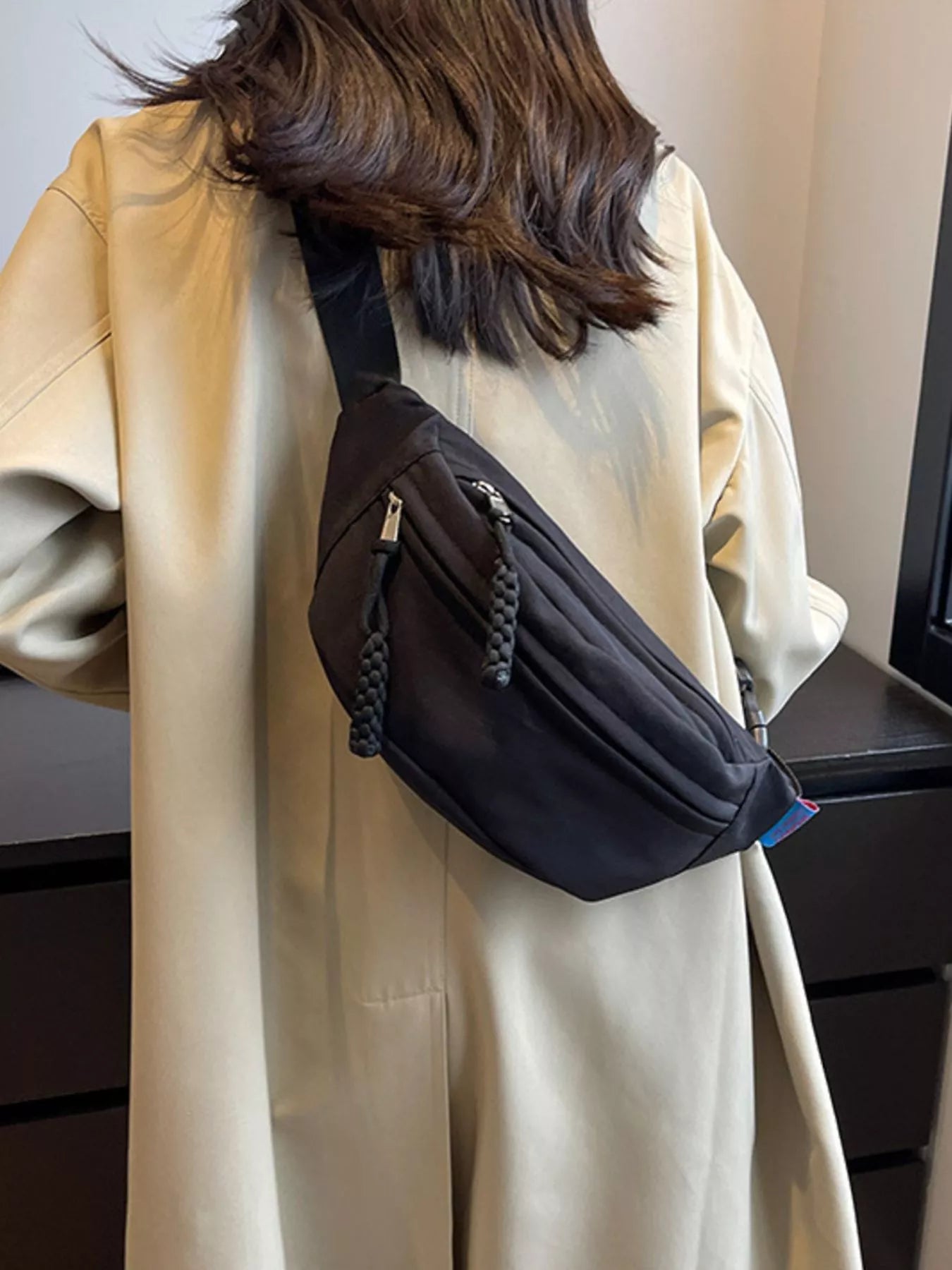 Sarah Express Women's Lightweight Crossbody Bag with Tassel Detail Black One Size