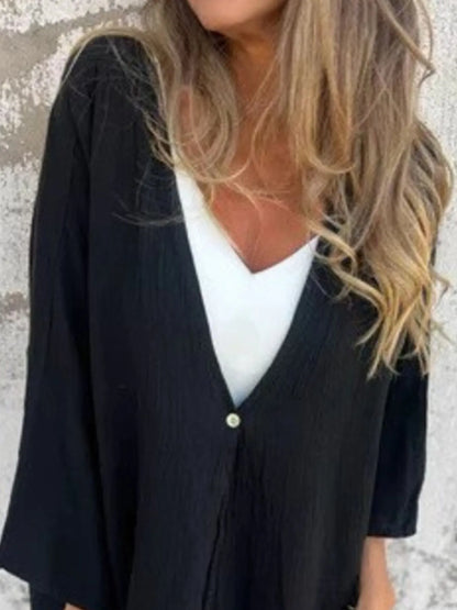 Sarah Express Women's Oversized Button-Up Cardigan - Plus Size Cozy Knit Sweater