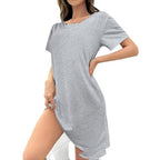 Sarah Express Women's Loose Fit Nightdress Sleepwear Short Sleeve Pullover
