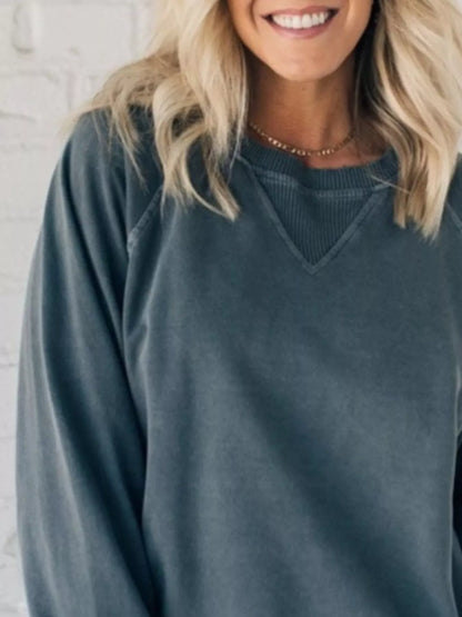 Sarah Express Women's Crew Neck Raglan Sleeve Sweatshirt - Casual Pullover Top