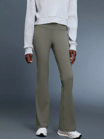 Sarah Express Women's High-Waisted Flare Active Pants Sage