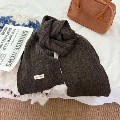 Sarah Express Textured Knit Winter Scarf - Warm Cozy Long Scarf for Women Dark Gray ONESIZE