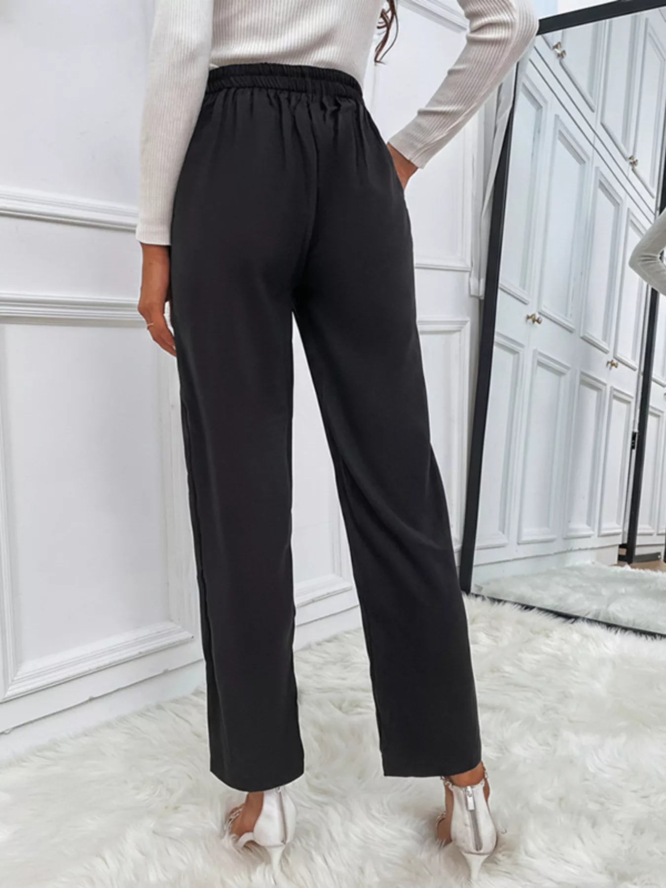 Sarah Express Women's High Waist Wide Leg Pants