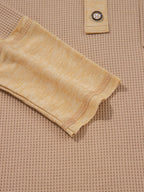 Sarah Express Women's Waffle Textured Tunic Henley Top with Slits