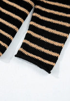 Sarah Express Women's Stripe Drop Shoulder Round Neck Sweater