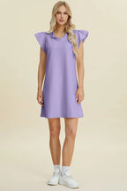 Sarah Express Women’s Plus Size Ruffled V-Neck Cap Sleeve Dress

