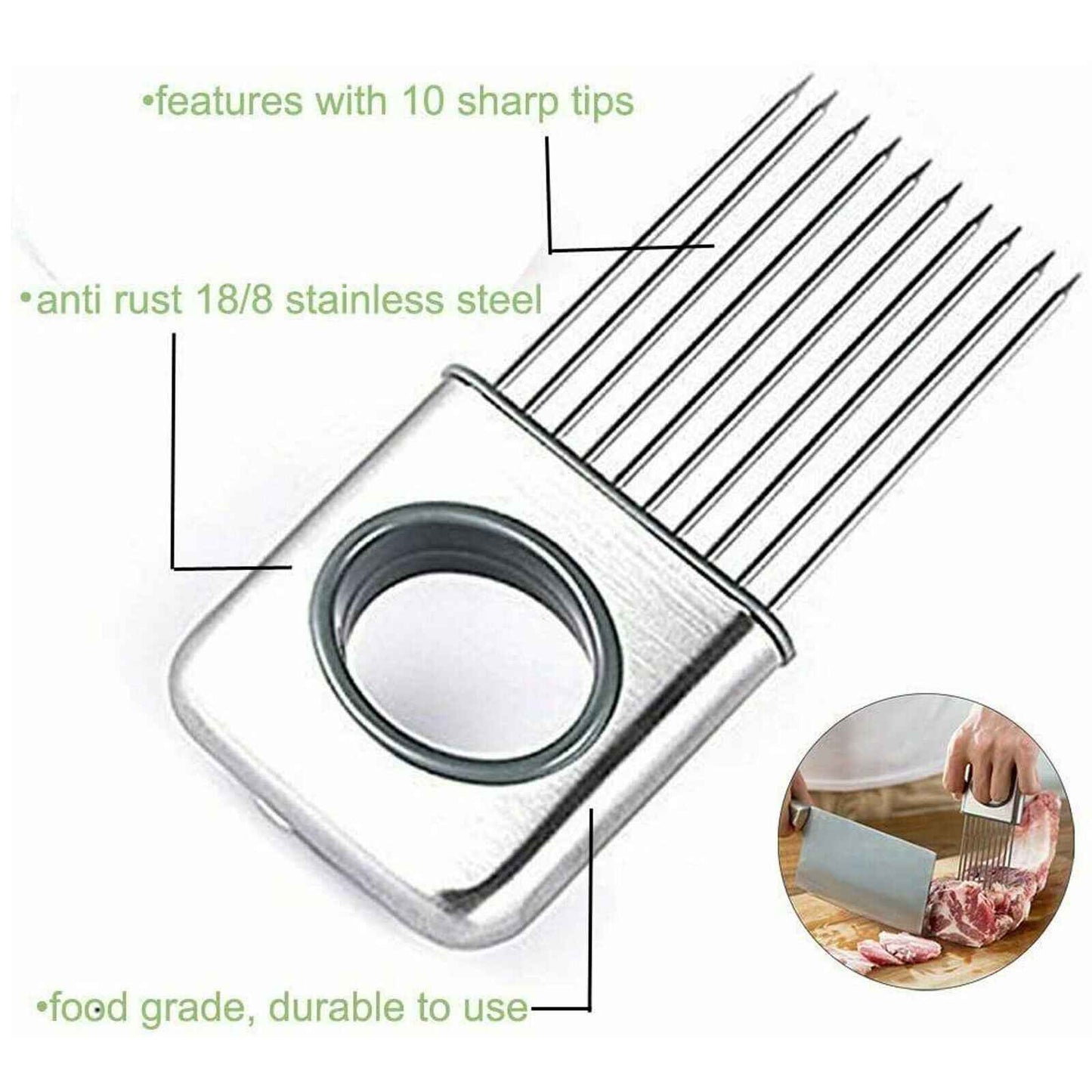 Sarah Express Stainless Steel Onion Holder Slicer - Vegetable Tomato Cutter Kitchen Gadget Tool