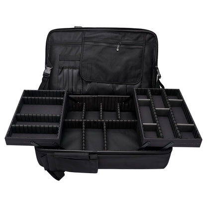 Sarah Express Black High Capacity Makeup Artist Backpack – Multifunctional Travel & Professional Organizer Bag Black
