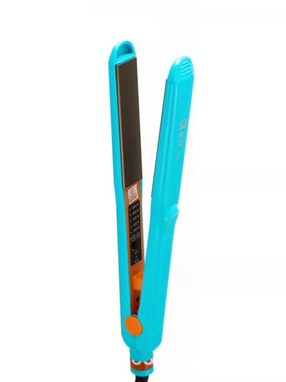 Sarah Express Adjustable Temperature Hair Straightener 2-in-1 Curling Iron Multi-Speed Styling Tool Blue Tablet Clip