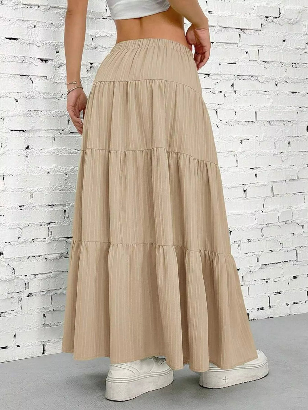 Sarah Express Women's Flowy Tiered Maxi Skirt