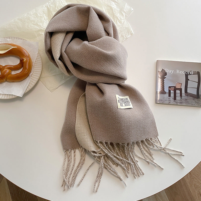 Sarah Express Women's Double-Sided Cashmere-Feel Scarf Winter Warm Oversized Wrap Fall Winter Casual