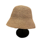Sarah Express Women's Straw Beach Hat Sun Protection Bucket Hat Breathable Dome Crown Summer Accessory