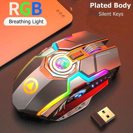 Sarah Express Wireless RGB Gaming Mouse Rechargeable Silent Click Ergonomic